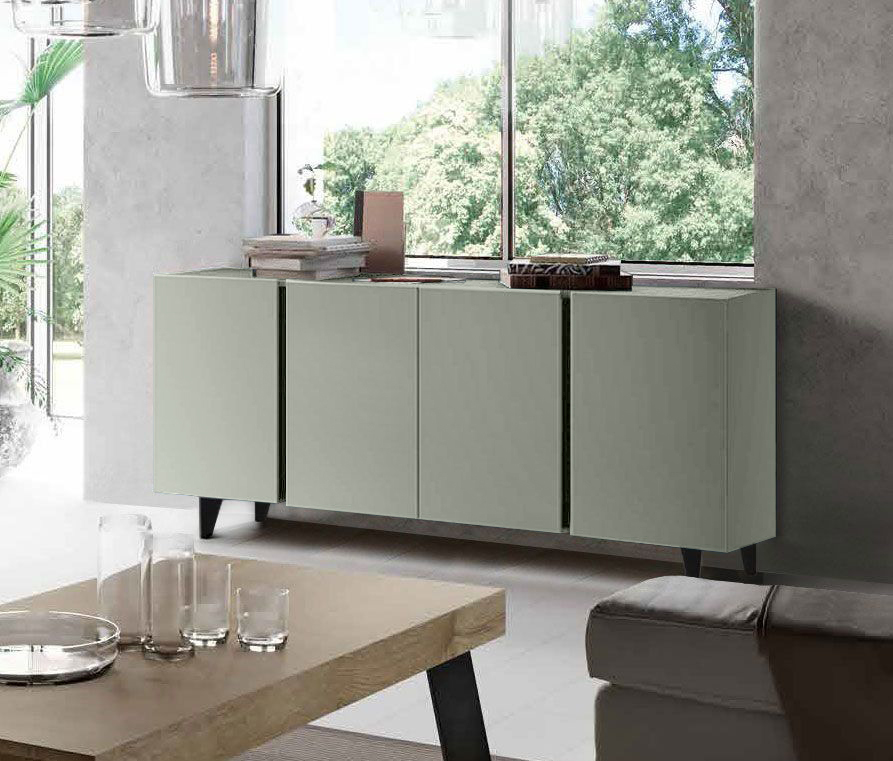 Madia 4 ante con maniglia a gola, finitura Agave Nobilitato