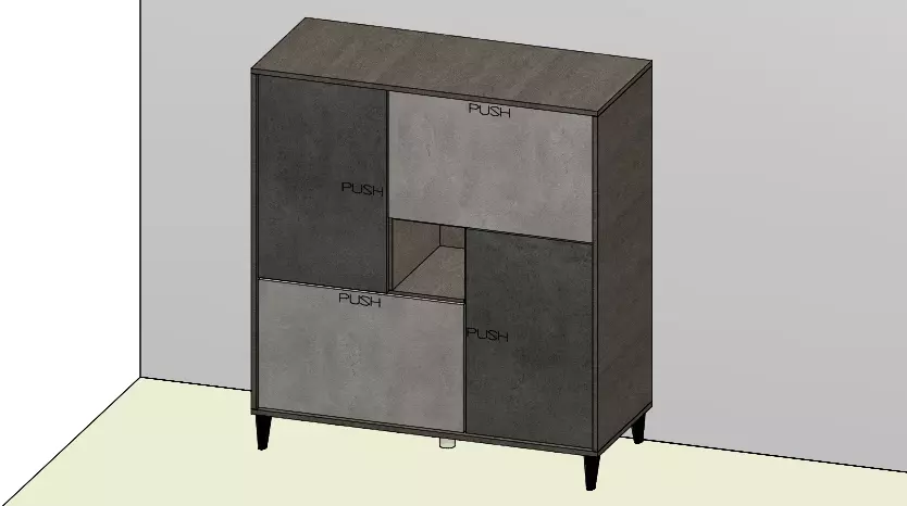 credenza con ribalta