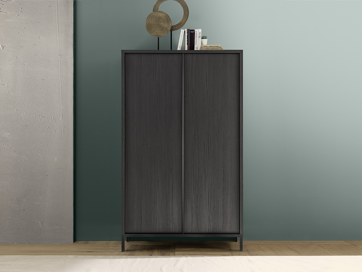 Madia alta per cucina, stile moderno, finitura frassinato nero