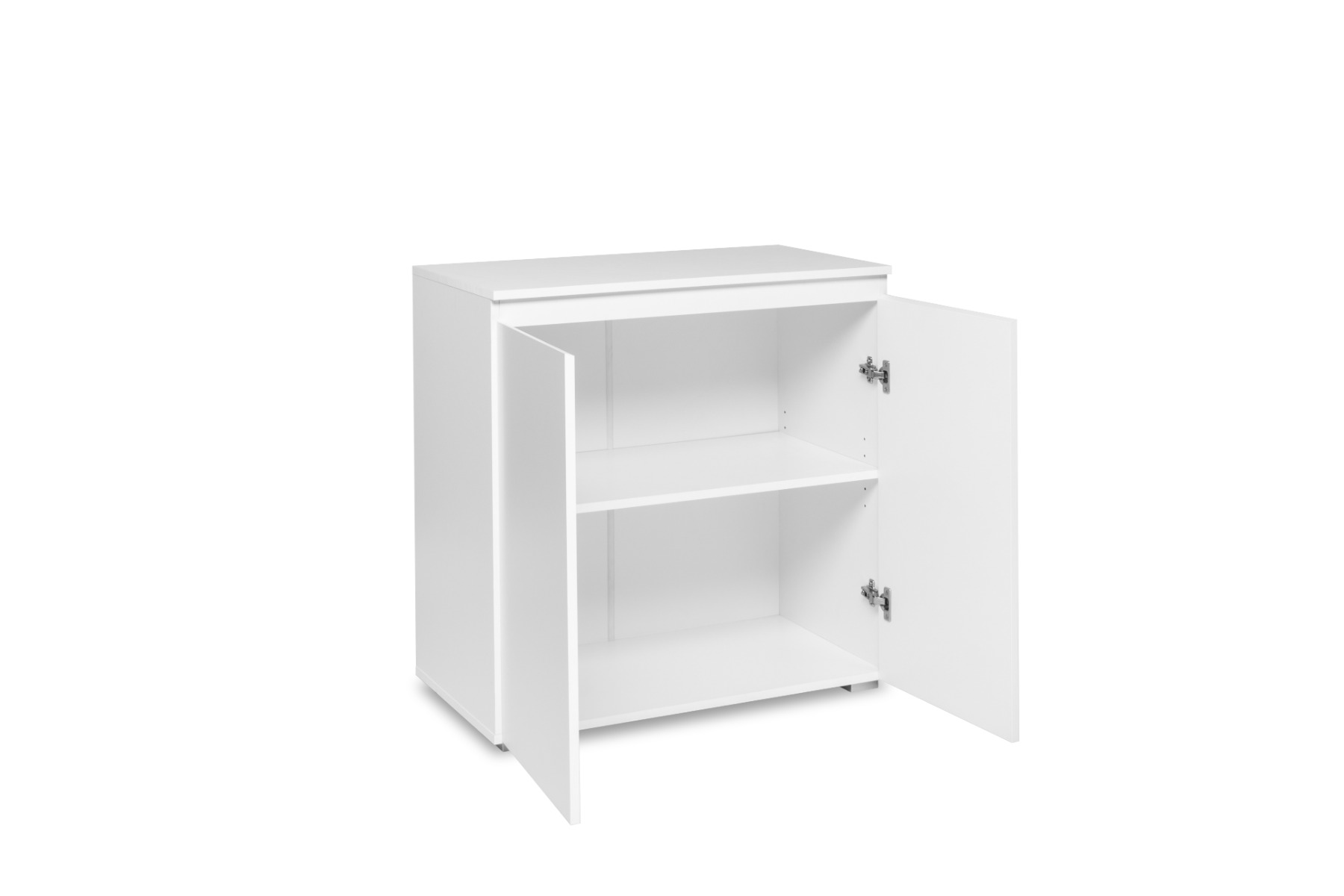 Madia stile minimal con 2 ante finitura Bianco opaco