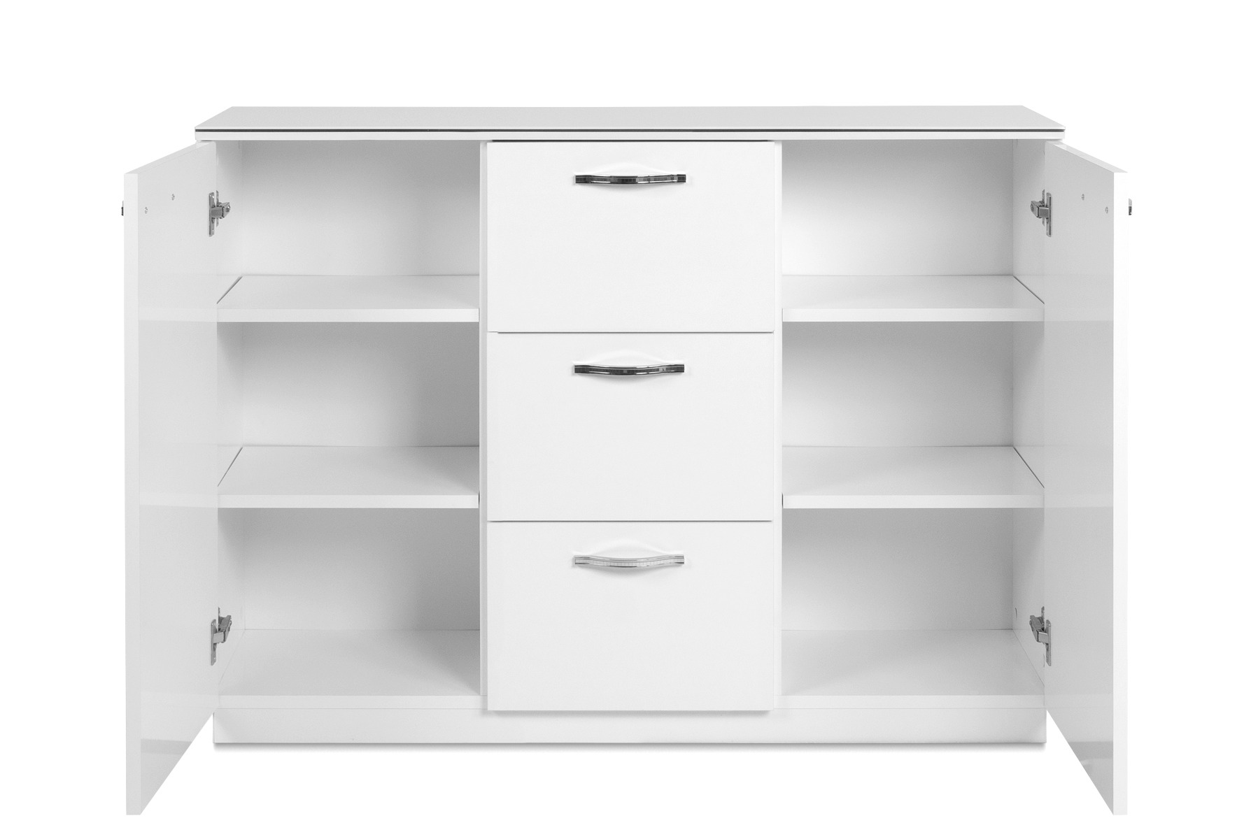 Madia multiuso 2 ante 3 cassetti in finitura Bianco lucido