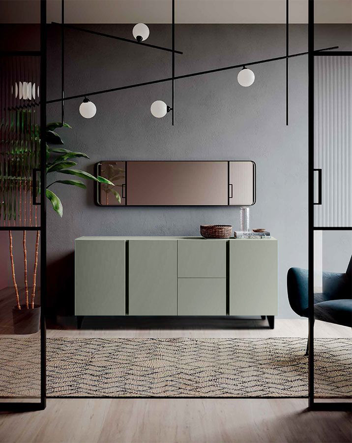 Spaziosa Madia 3 ante 2 cassetti in finitura Agave Nobilitato