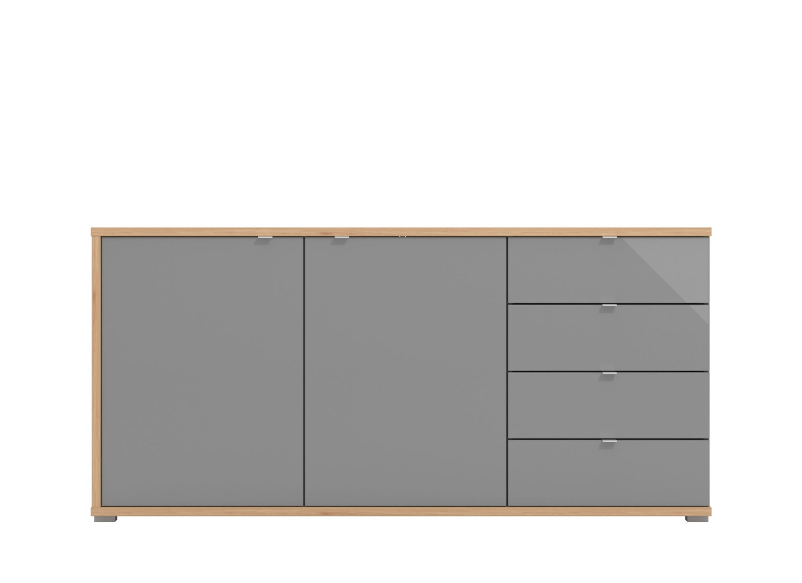 Madia per zona giorno moderna, finitura Grigio grafite e Rovere