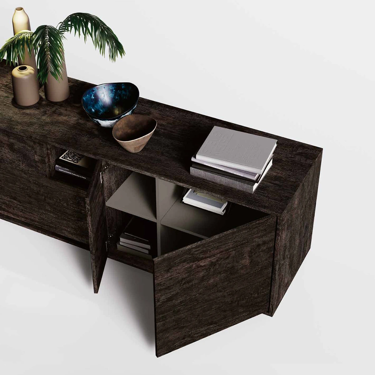 madia bianca in legno