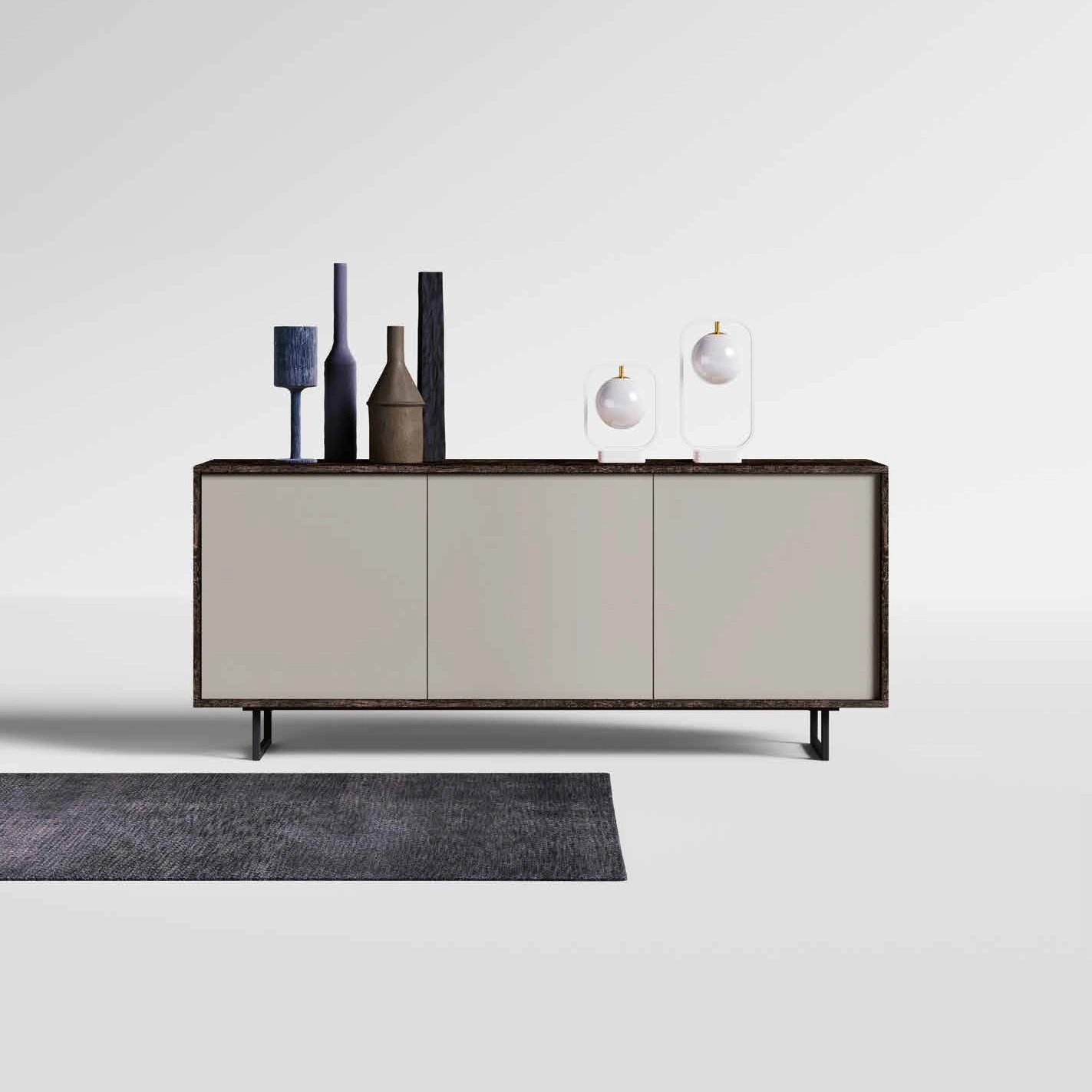 madia legno con piedi in ferro