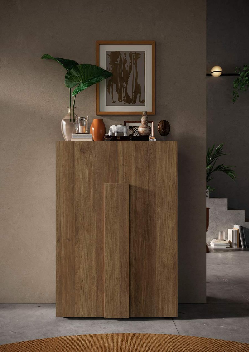 Credenza alta moderna finitura Mercure, Made in Italy