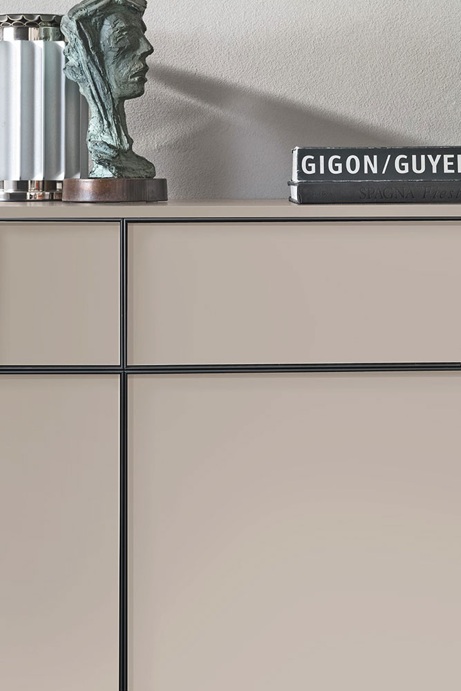 Madia moderna 2 ante 3 cassetti, Madreperla opaco