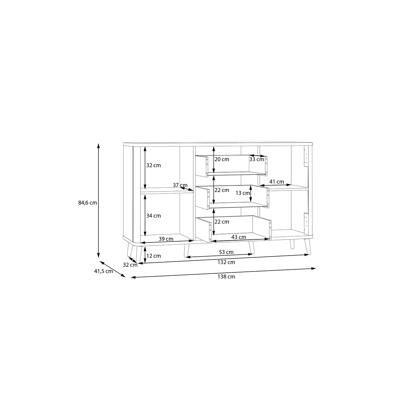 madia sontata rovere e nero