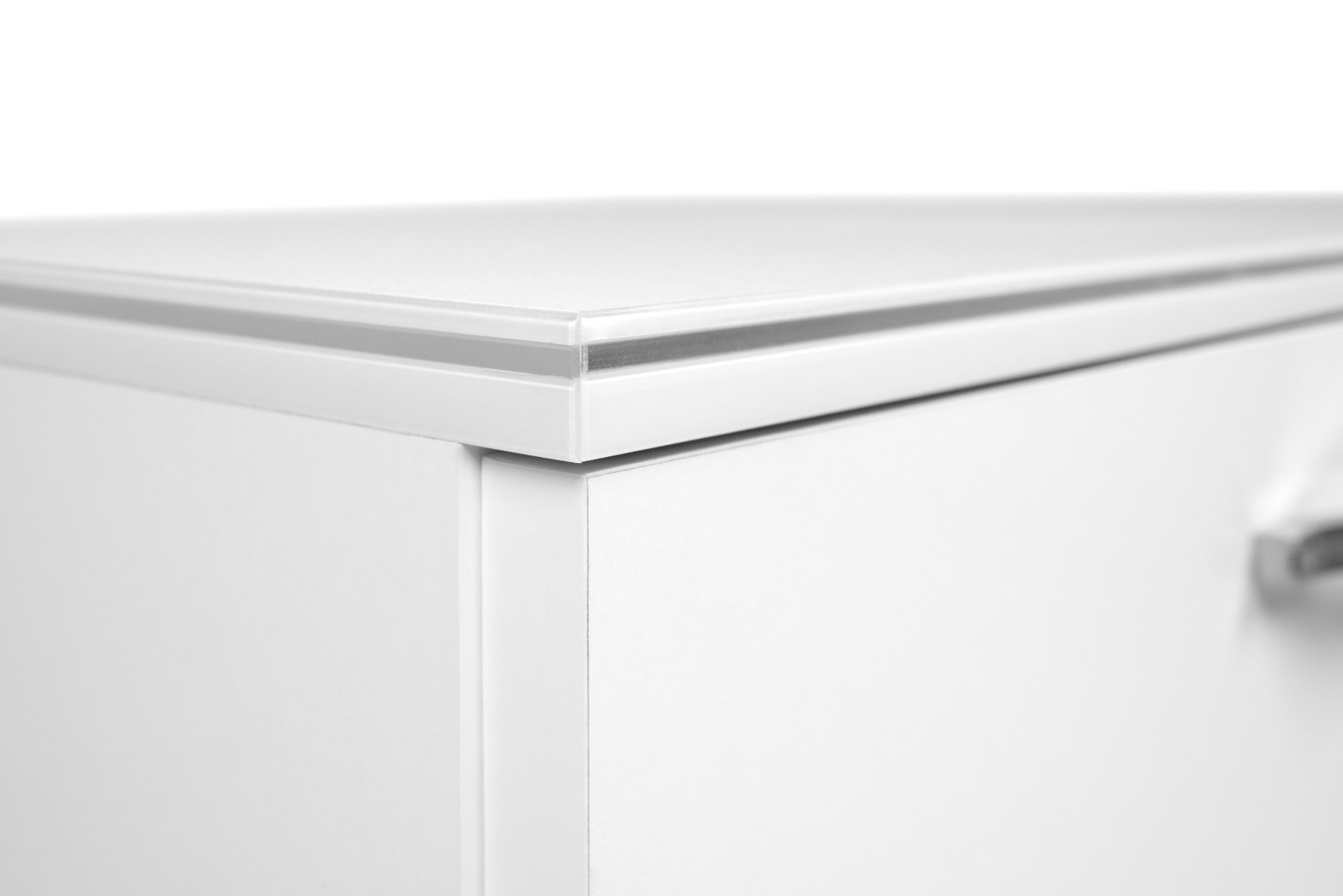 Madia multiuso 4 ante 3 cassetti in finitura Bianco lucido