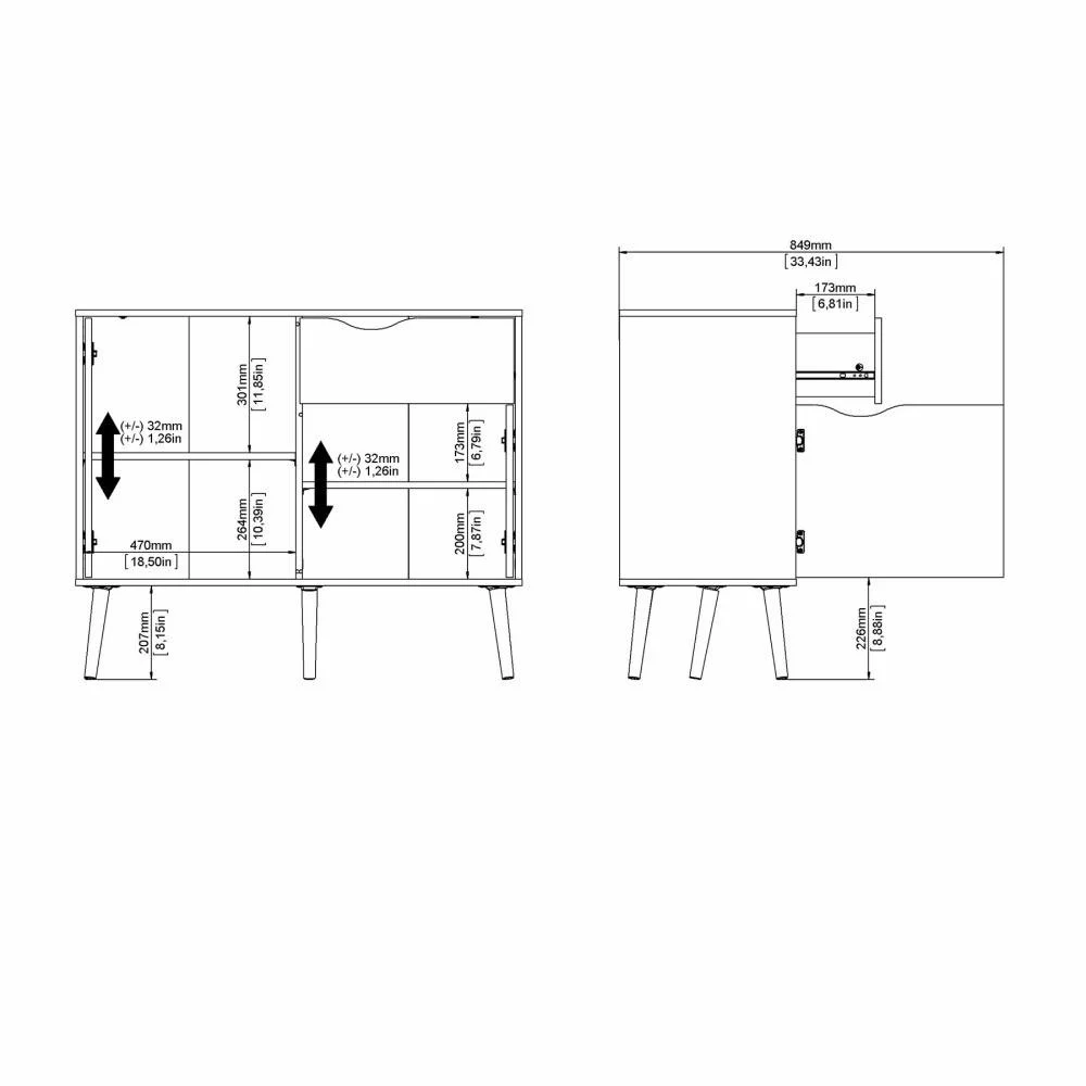 madia bianco e rovere