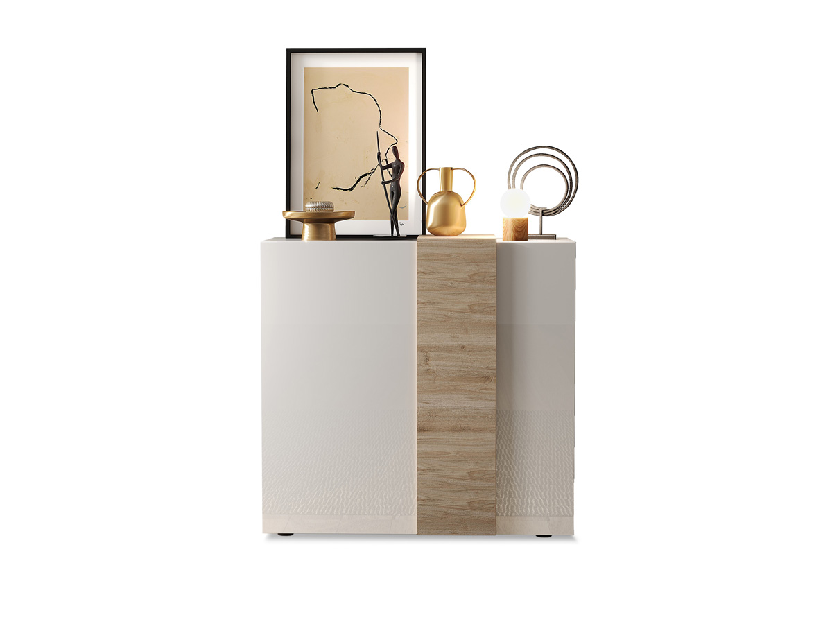 Madia per cucina, 2 ante Bianco Lucido e Kadiz