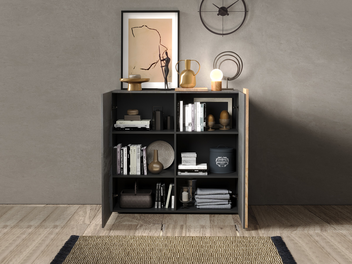 Madia per cucina, 2 ante Titanio e Kadiz