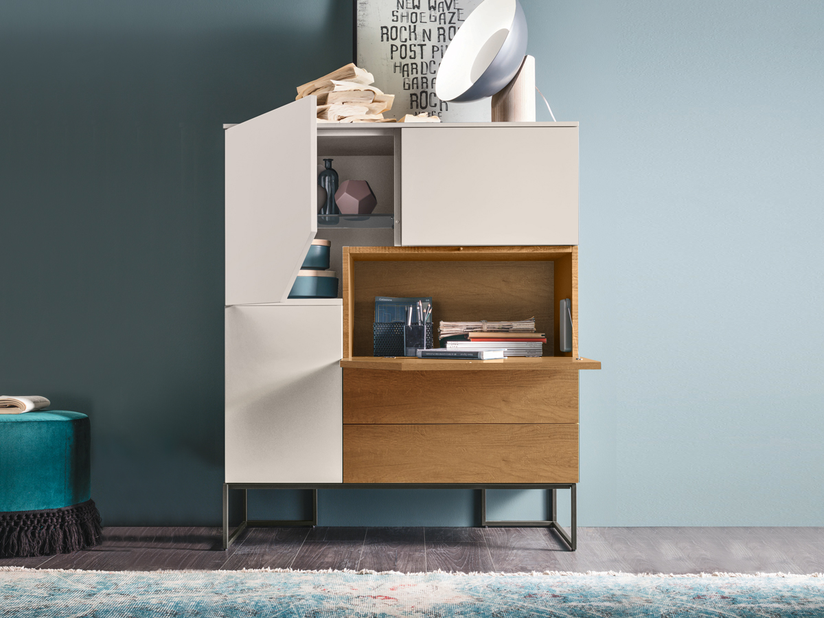 Madia contenitore, opaco madreperla e nodato chiaro