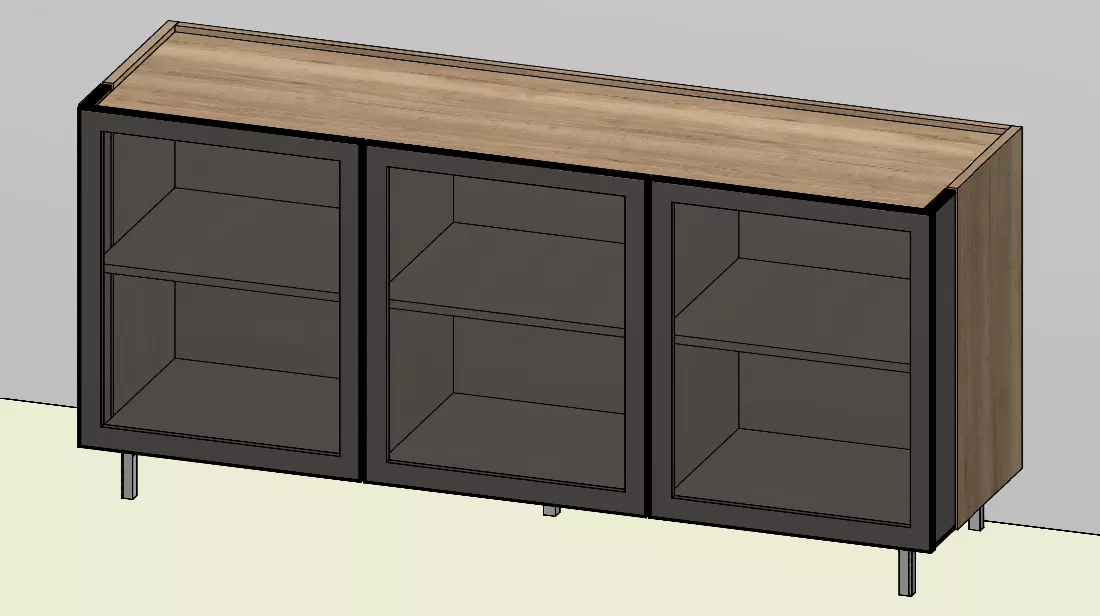 Madia moderna 3 ante vetro fumè