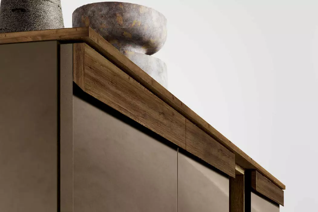 madia moderna rovere e argilla