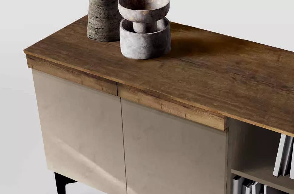 madia moderna rovere e argilla