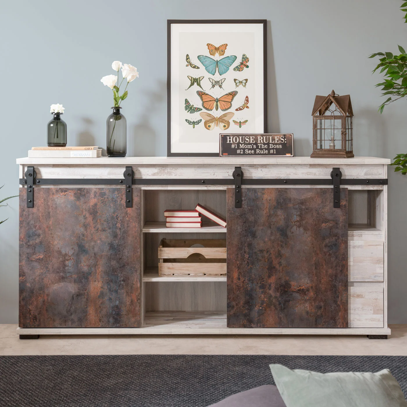 madia con vano a giorno 