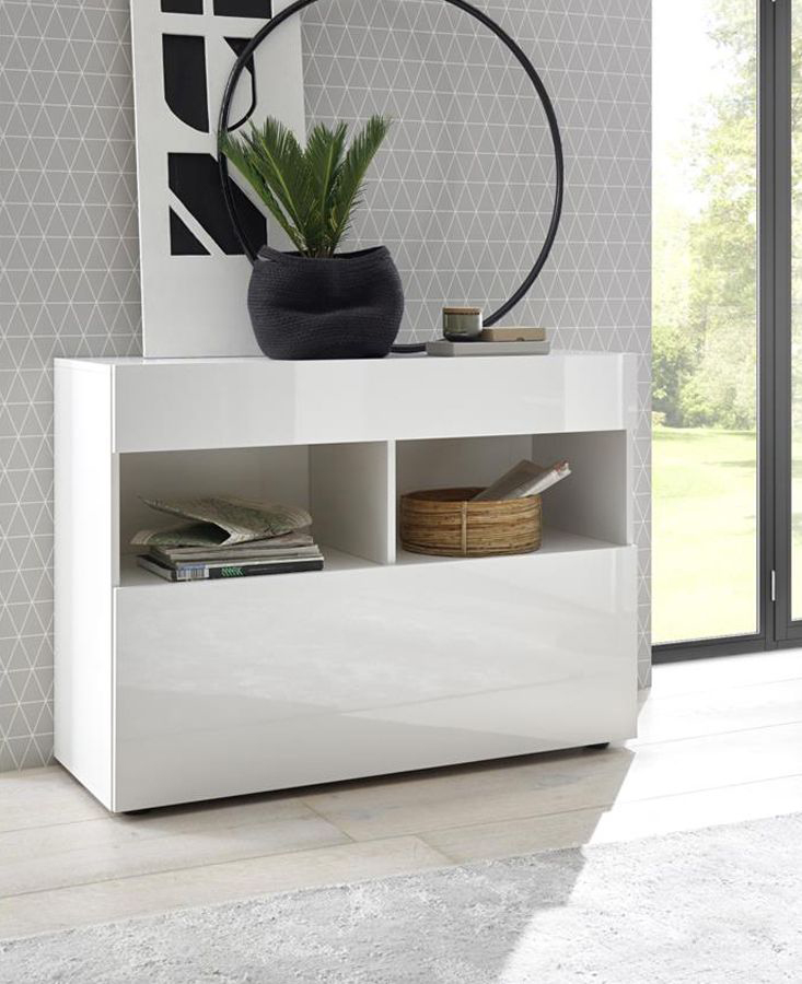 Madia per cucina moderna bianco lucida, madia arredamento moderno