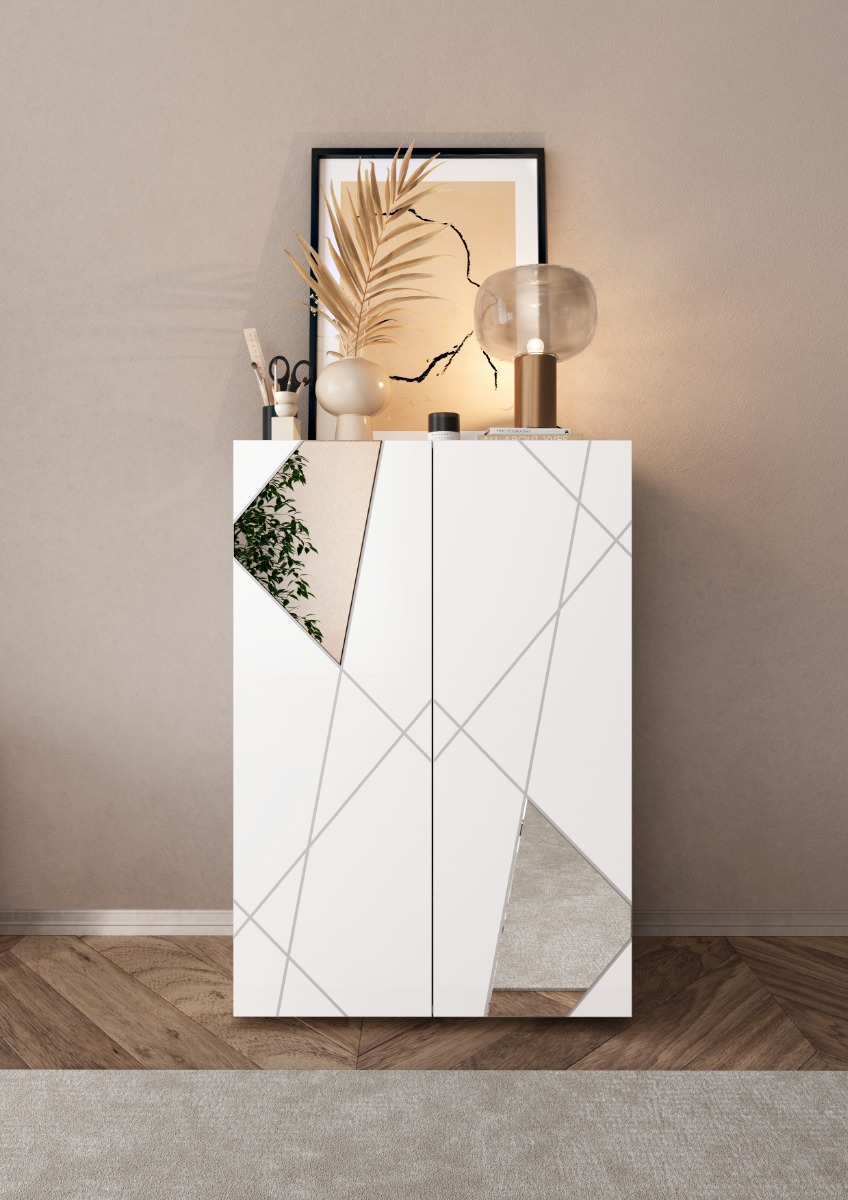 Ingresso completo composto da guardaroba, panca, specchio, appendiabiti e madia 2 ante Zenzero Shop