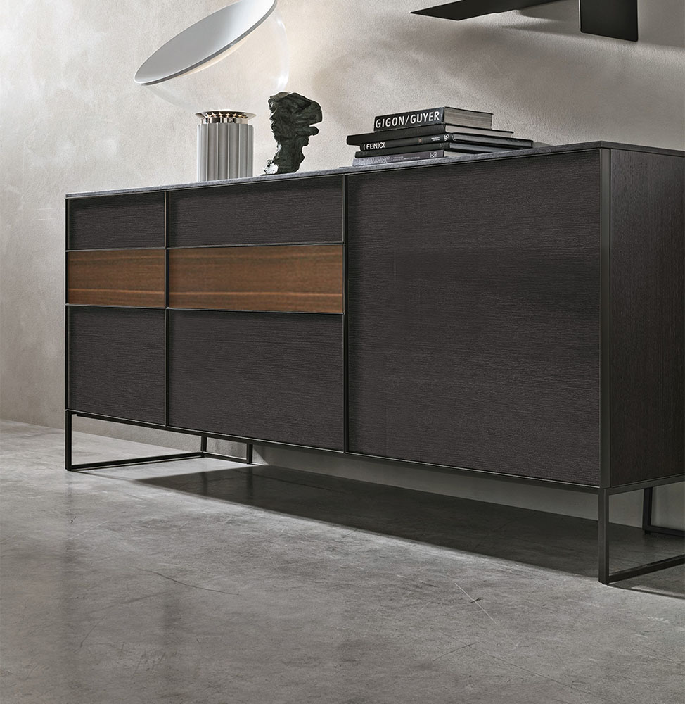 Madia moderna Rovere Carbone e Termocotto