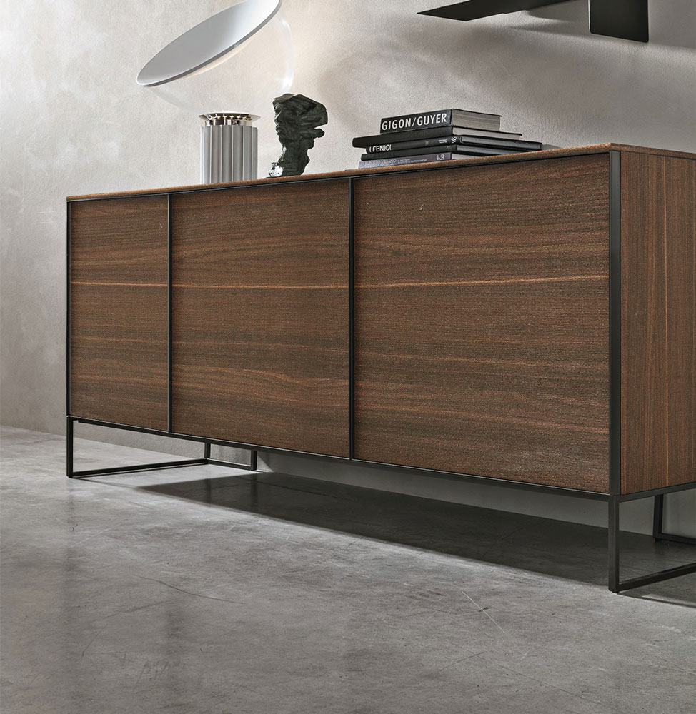 Madia 3 ante, materico rovere termocotto