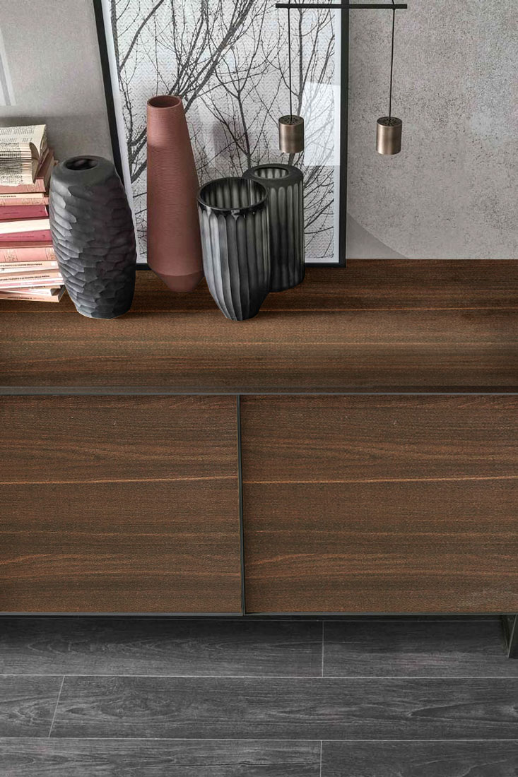 Madia 3 ante, materico rovere termocotto