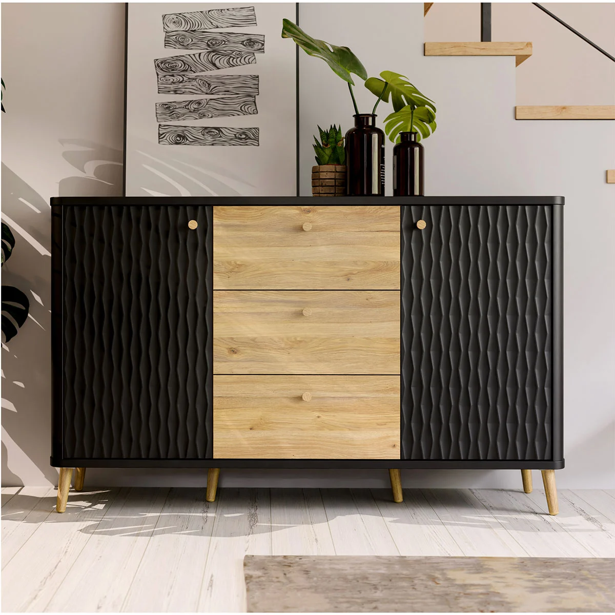 madia sontata rovere e nero