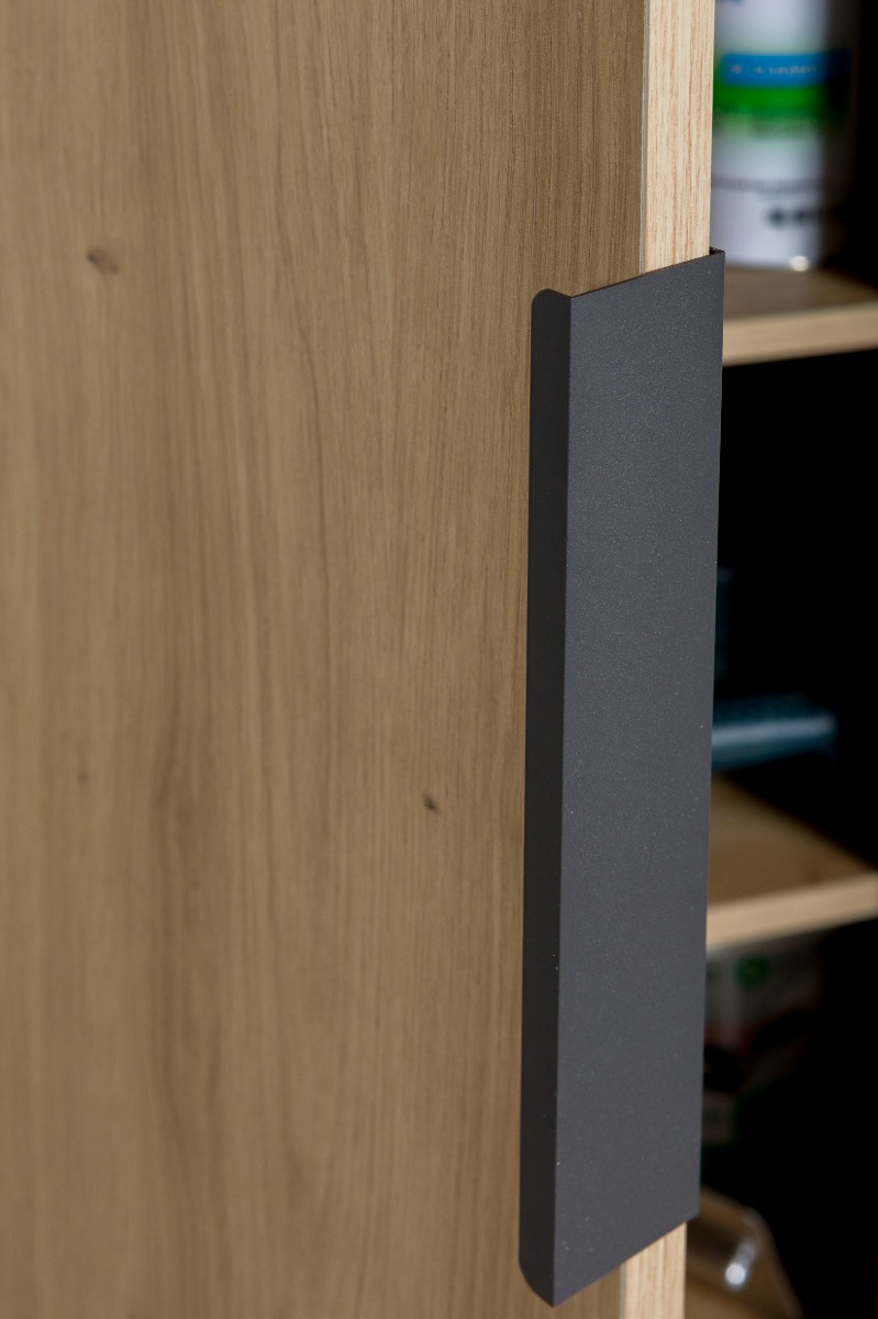 Armadio due ante Rovere chiaro e Grigio smoke, Made in Italy