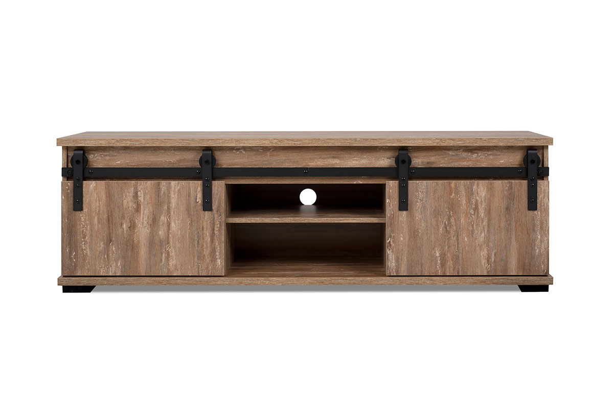 Porta Tv Tromso con 2 ante e un vano  in finitura Rovere anticato