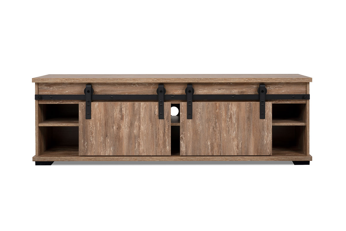 Porta Tv Tromso con 2 ante e un vano  in finitura Rovere anticato