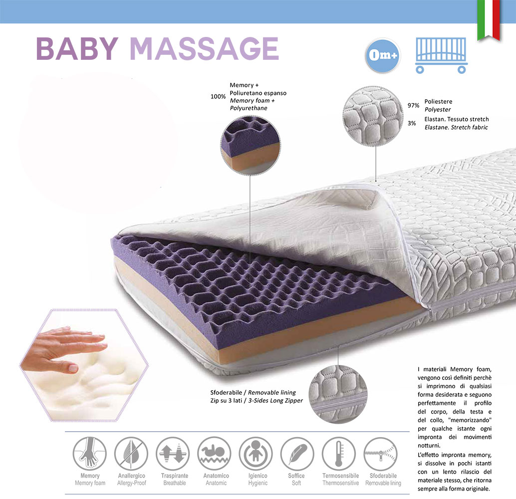 Culla moderna Baloo con ruote, finitura Choco con decori