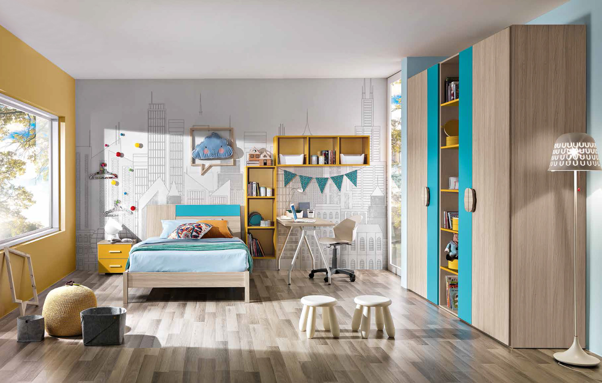  Cameretta completa per ragazzi modello Gabriele