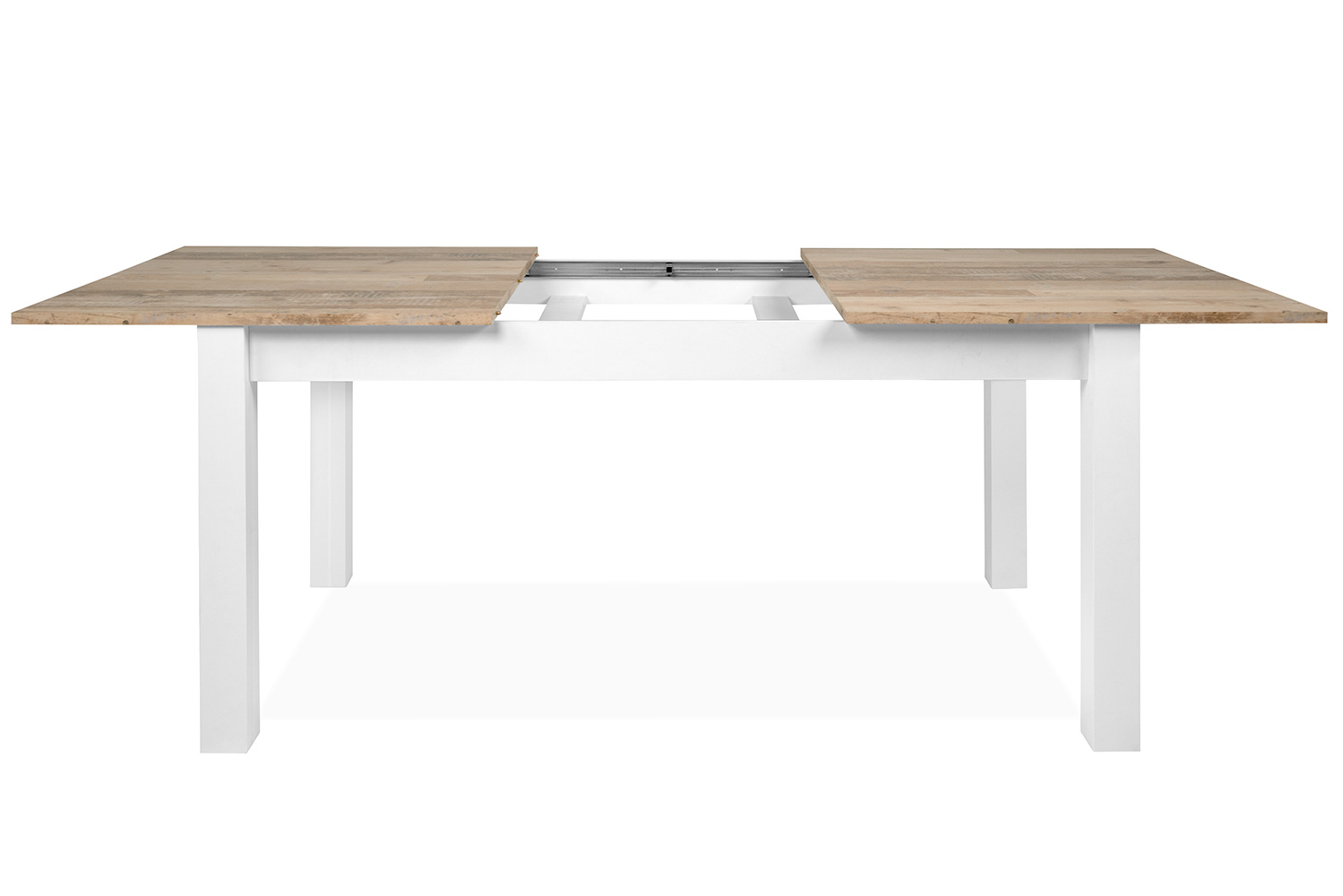 Tavolo Kilsbo con allungo in finitura Bianco opaco e Legno vecchio