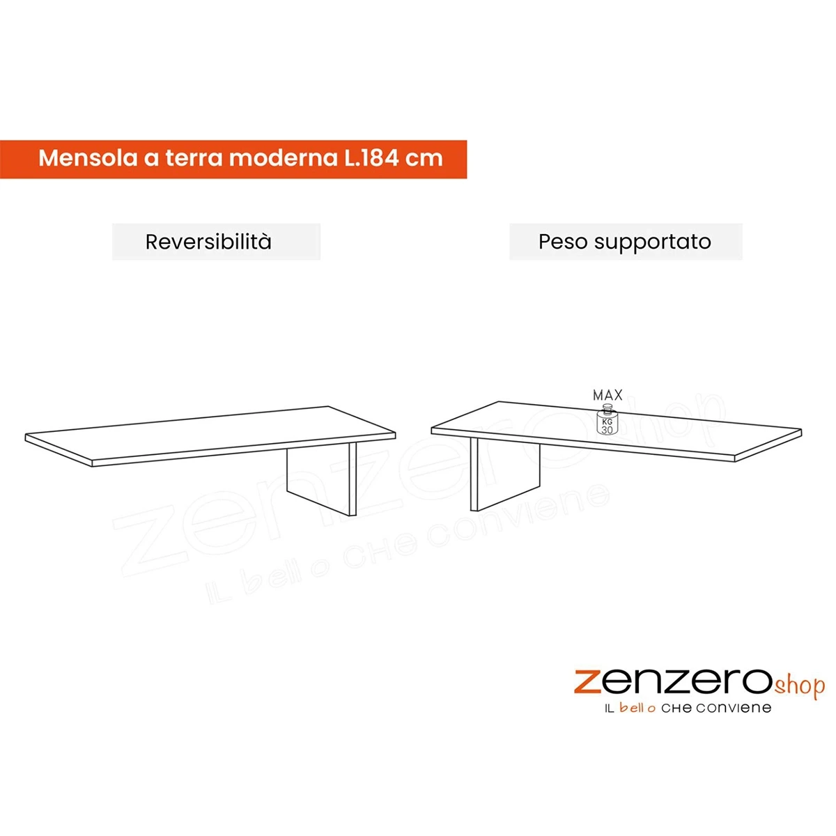 Acquista ora Parete attrezzata 300x40x186 h cm, Cashmere e Cadiz, collezione Logica