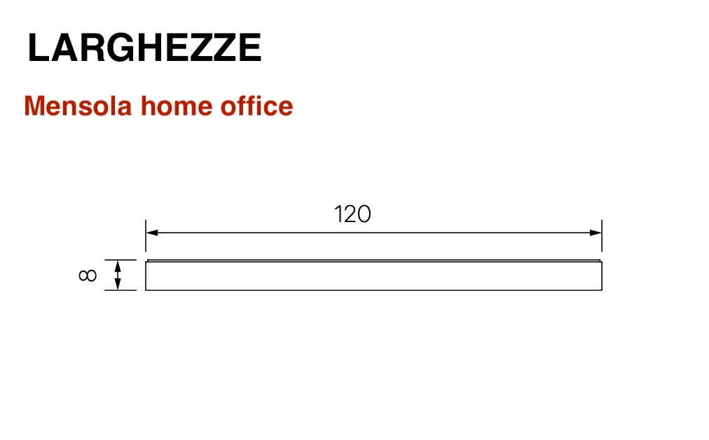 parete moderna con scrivania noce