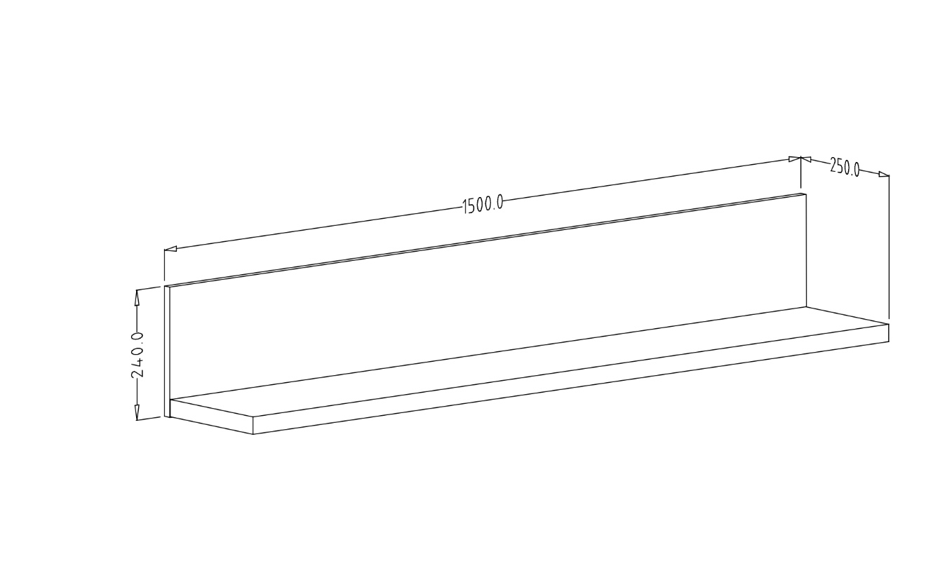 Mensola finitura legno invecchiato e nero opaco