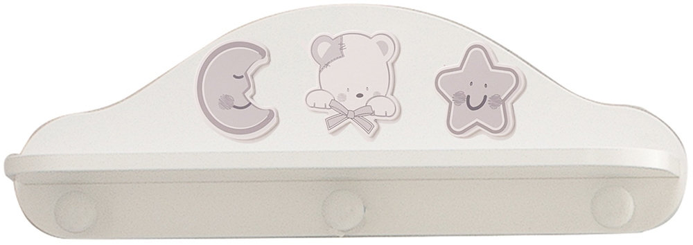 Culla moderna Grizzly con ruote, finitura bianco con decori grigi Zenzero Shop