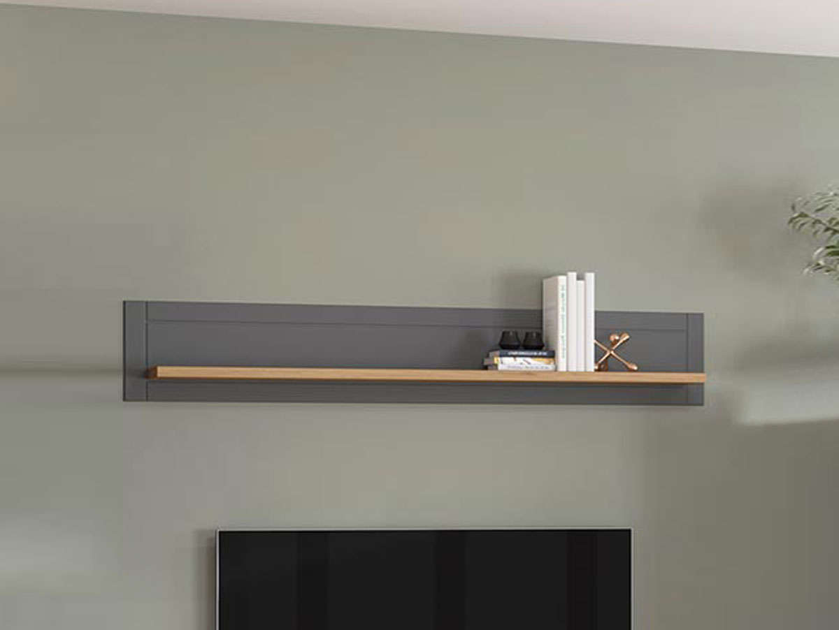 Mensola di design finitura Rovere e Grigio