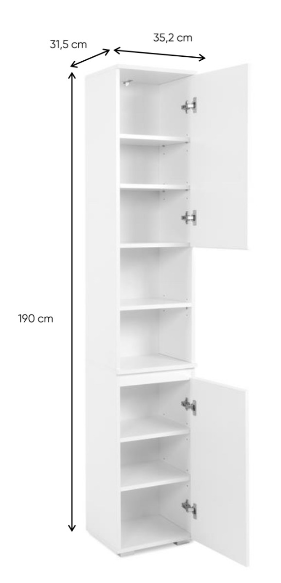 Moderno Mobile da bagno finitura Bianco lucido con specchio