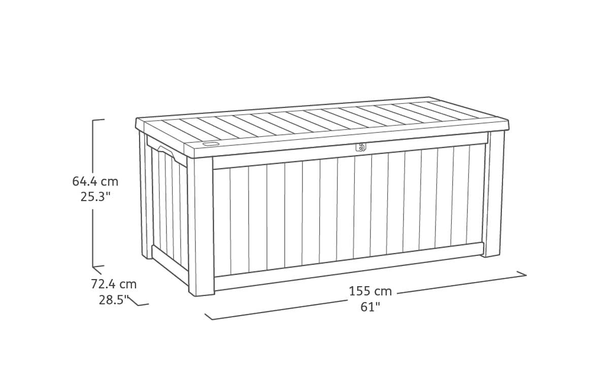 Baule porta oggetti da esterno, Tiglio marrone