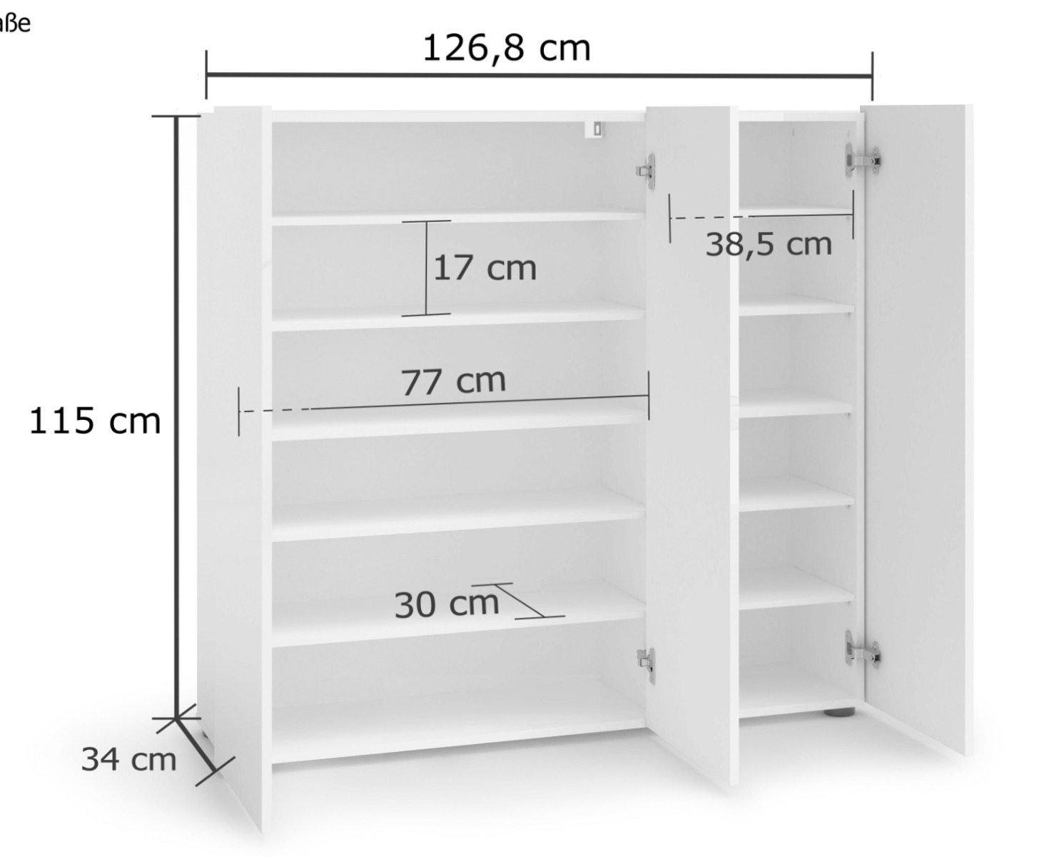 Composizione da ingresso formata da madia 3 ante, guardaroba e appendiabiti