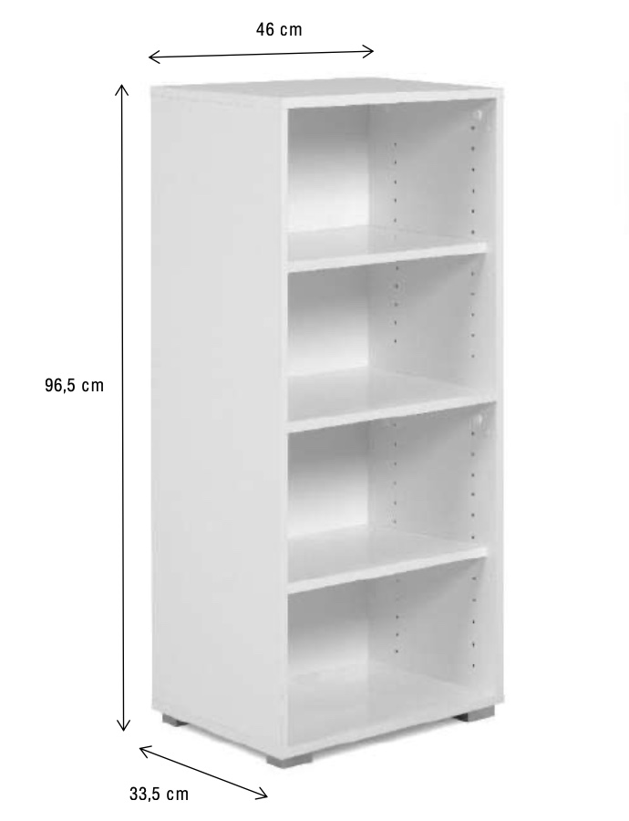 libreria bianca 3 ripiani