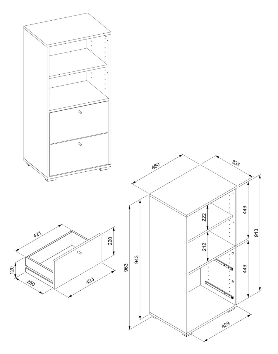 mobile bianco multiuso