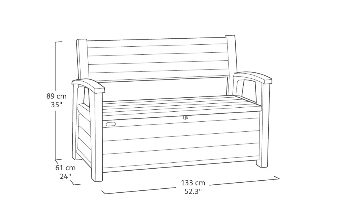 Panchina contenitore modello Alloro, finitura Grafite