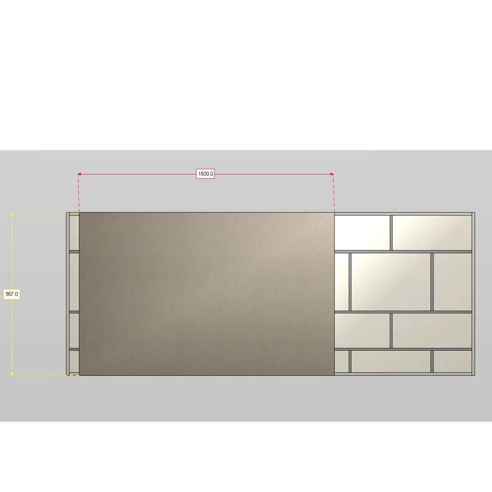 Libreria con porta scorrevole, porta tv sospeso