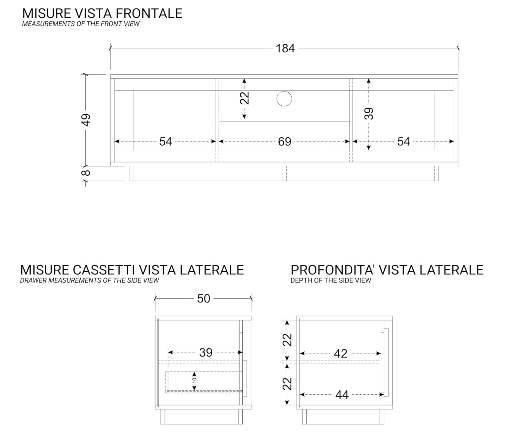 porta tv bianco opachi