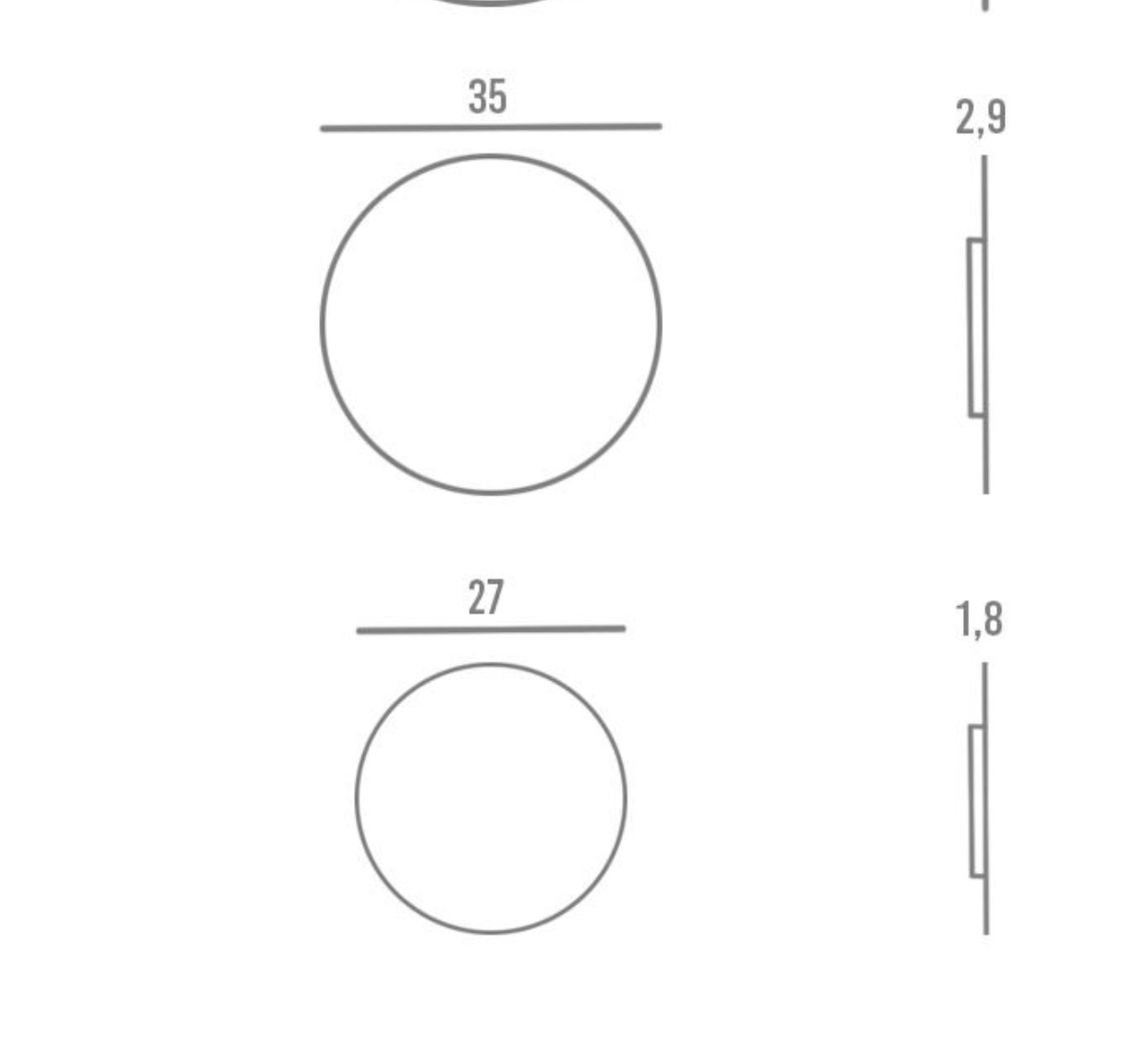 Set composto da 2 eleganti specchi rotondi, Made in Italy