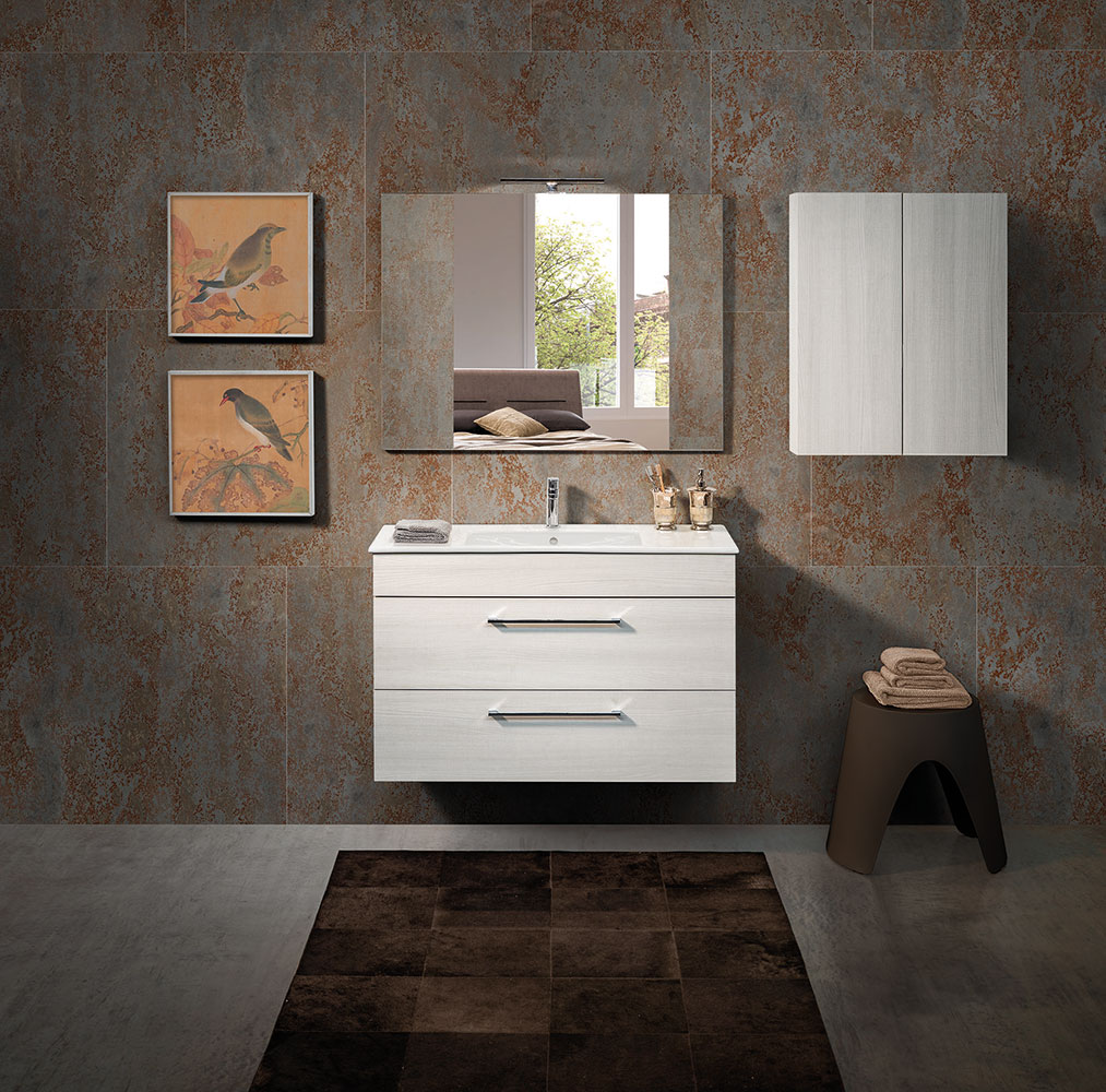 Mobile da bagno sospeso con lavabo integrato, Jog 4