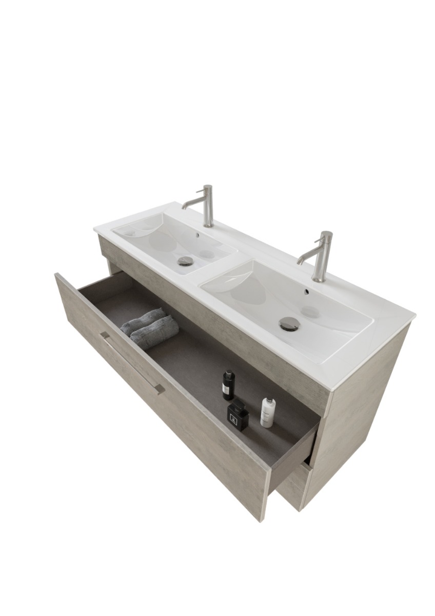 Mobili per bagno doppio lavabo L.118, Jog 38