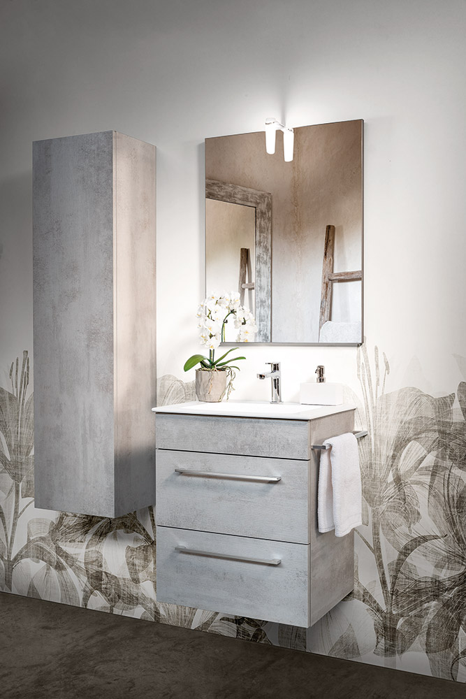 Mobile da bagno sospeso con lavabo integrato, Jog 1 Bis